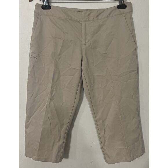 EUC Under Armour Golf Performance Capri Tan Beige Women's Size 6 - Picture 1 of 6